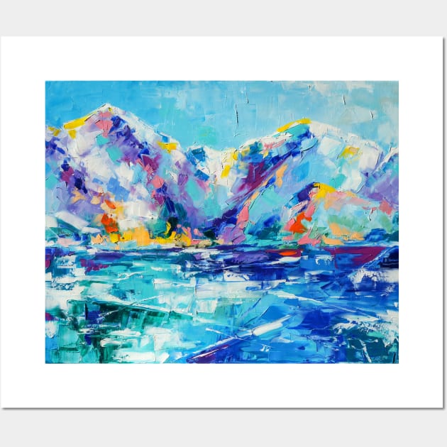 Mountain snow colorful landscape. Wall Art by MariDein